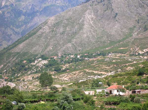 Berglandschaft sdlich von Vlora (Vlor, Vlore) (Albanien, Albanie, Albania, Shqipria)