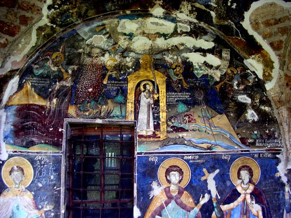 Fresken in der Vorhalle der Kirche des Heiligen Athanasios (Shen Thanasit) in Voskopoja (Albanien)