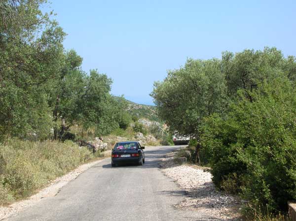 Strasse von Vlora (Vlor�) nach Saranda (Sarand�, Sarande, zwischen Llogora-Pass und Dh�rmi, Dhermi (Albanien, Albanie, Albania, Shqip�ria)